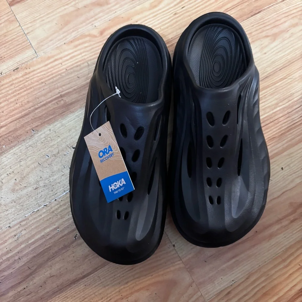 Hoka black Ora recovery mules.   New.  M7. W9 - Picture 4 of 7